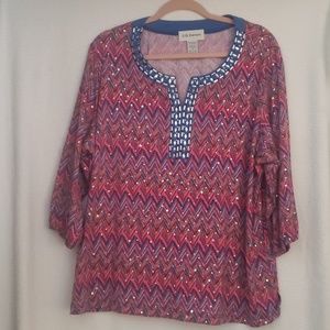 Fun pink and blue tunic with sequins